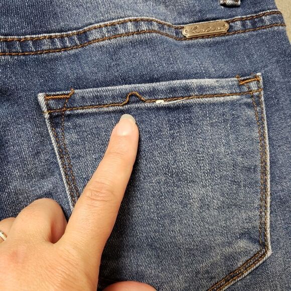 KANCAN Alexis Med Dark Wash High Rise Distressed Destroyed Skinny Jeans 25 / 3 - Picture 6 of 13